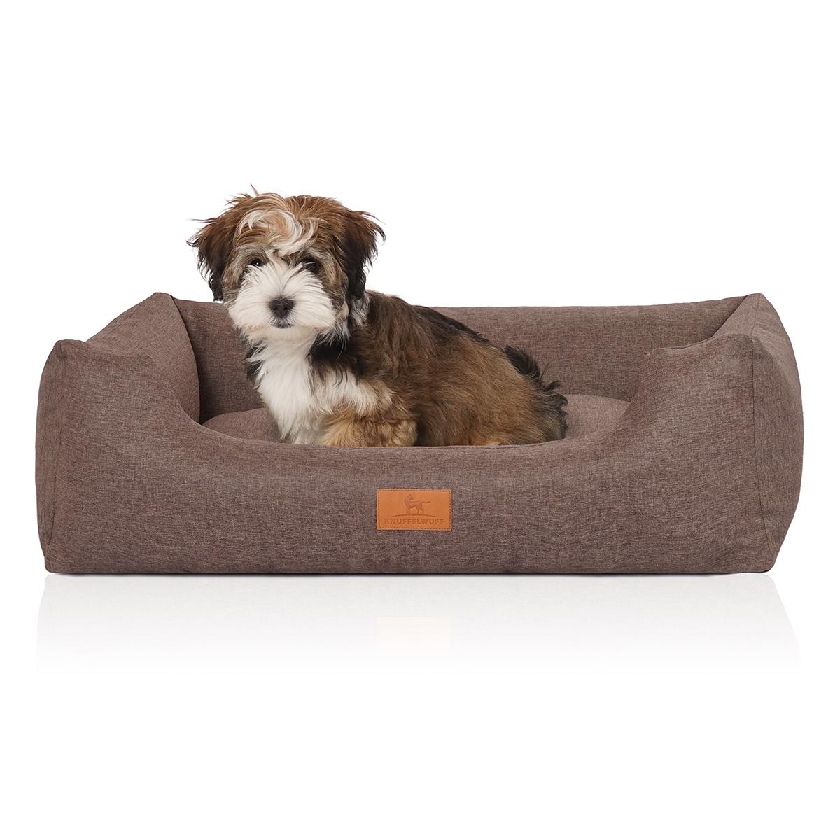 Knuffelwuff Hundebett Lotte aus Velours mit feinem Handwebcharakter