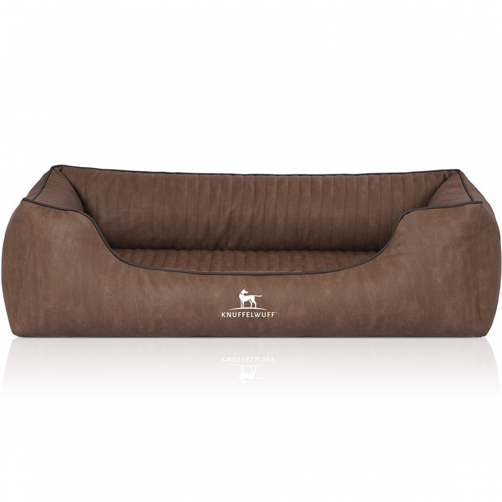 Bild 1 von Knuffelwuff orthopädisches Hundebett Tampa  Kunstleder  / (Größe) 120 x 85 cm / (Farbe) Braun