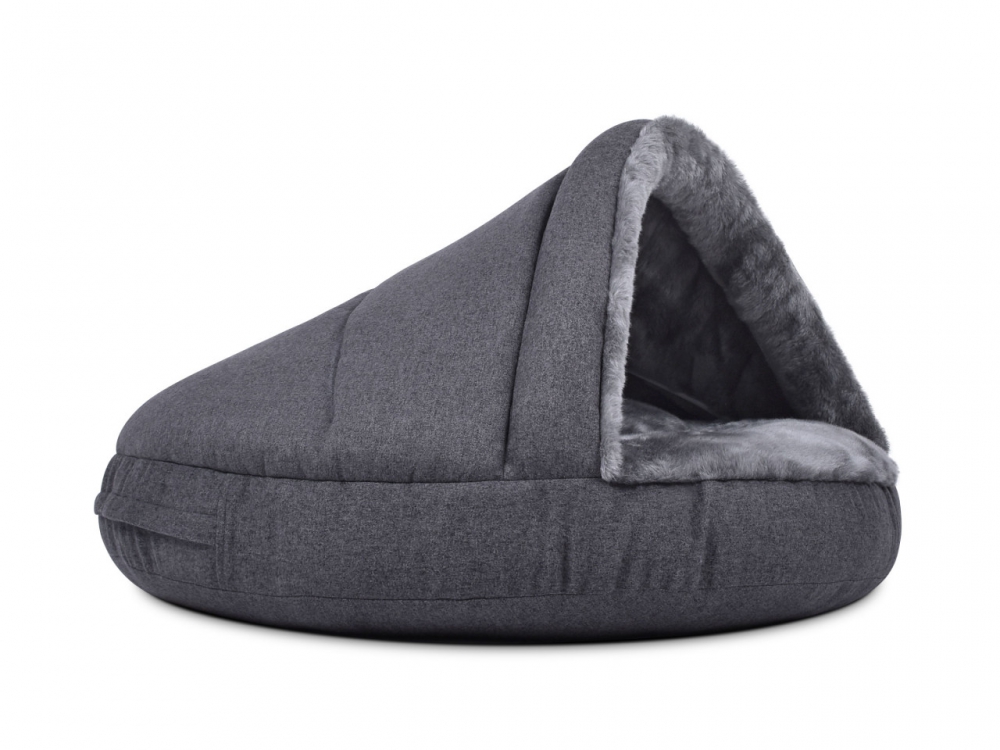 Bild 1 von mypado Shell Fake Fur Hundehöhle  / (Größe) Druchmesser 120 cm / (Farbe) Anthrazitmausgrau / (Füllung) Standard: laut Beschreibung