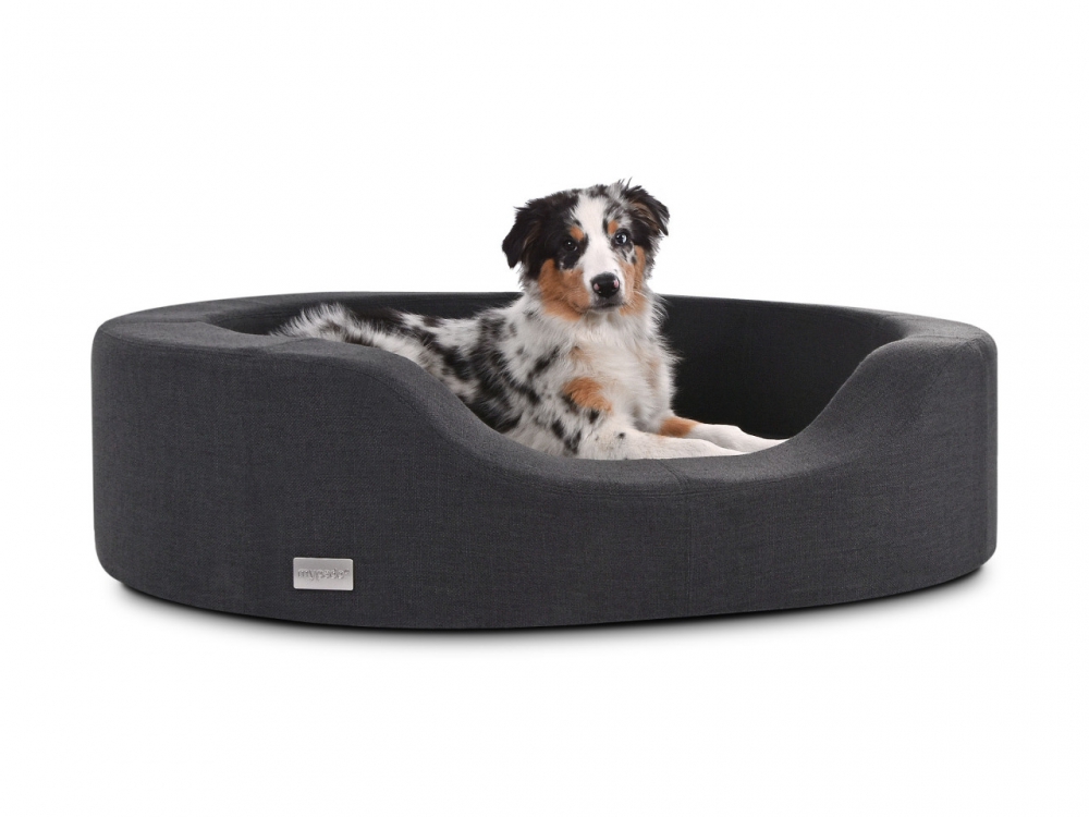 Bild 1 von mypado Prado Structure Hundesofa  / (Größe) 90 x 70 cm / (Farbe) Anthrazit / (Füllung) Orthopädisch: viscoelastischer Schaumstoff