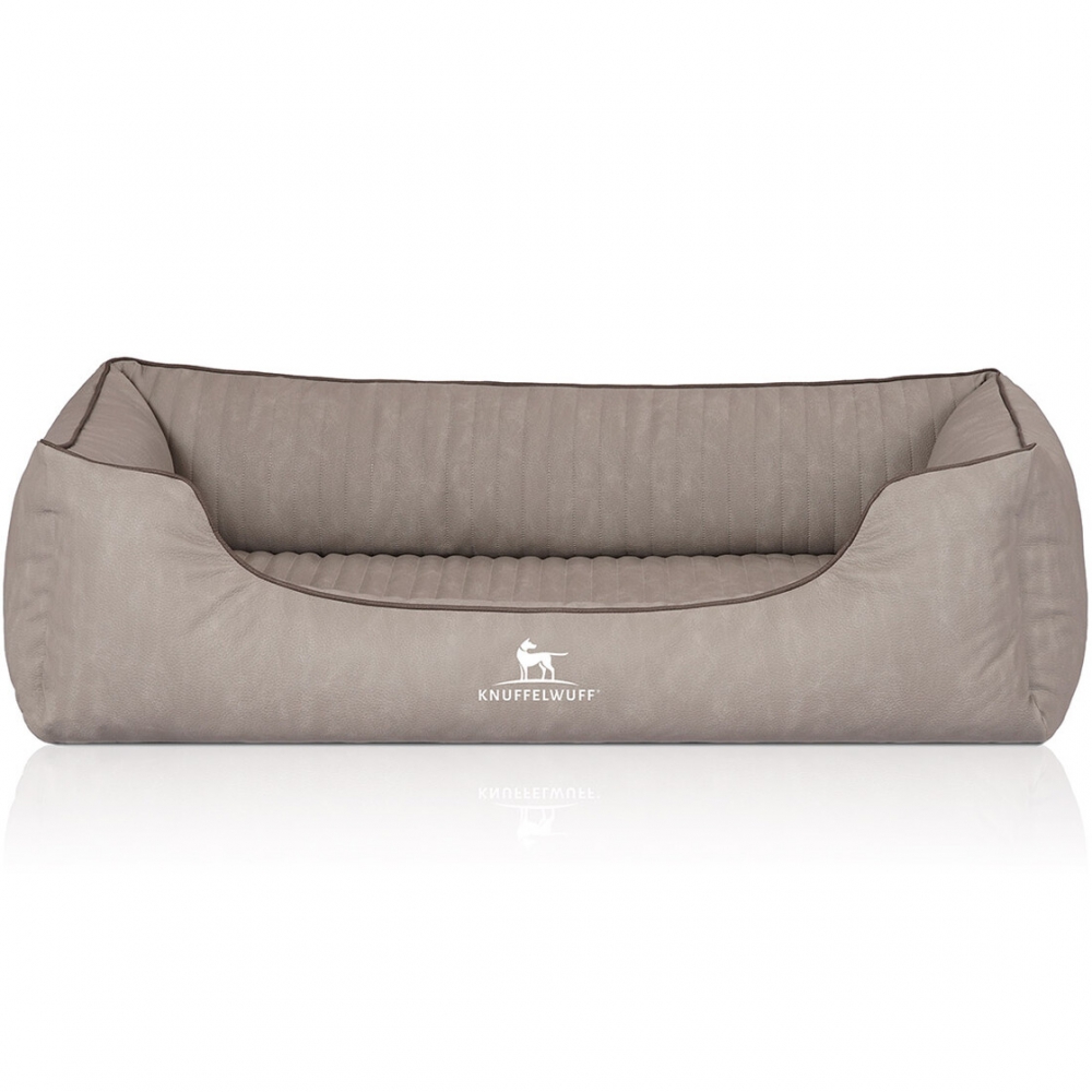Bild 1 von Knuffelwuff orthopädisches Hundebett Tampa  Kunstleder  / (Größe) 120 x 85 cm / (Farbe) Grau