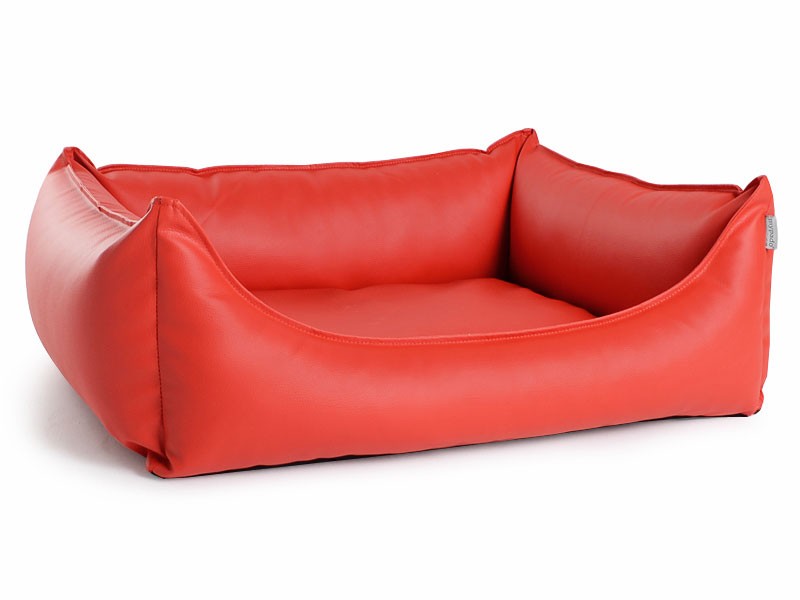 Bild 1 von Hundebett Dreamcollection Kunstleder  / (Farbe) Rot / (Größe) 130 x 110 cm / (Füllung) Orthopädisch: viscoelastischer Schaumstoff