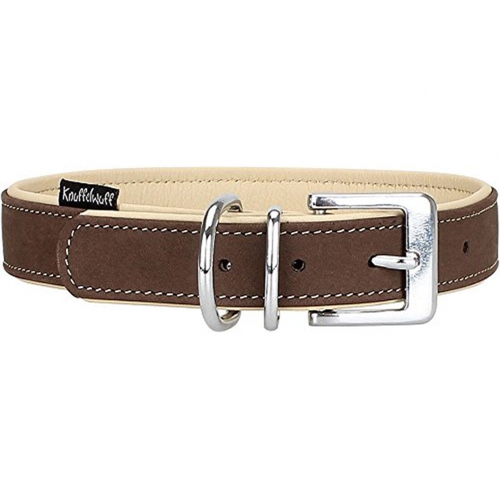 Bild 1 von Knuffelwuff weiches Nubuk-Echtleder Hundehalsband Orlando  / (Größe) 19 - 25 cm