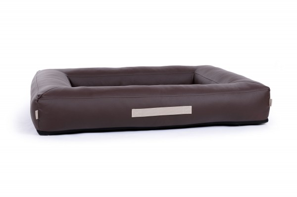 Bild 1 von Hundebett Montreal mit Kunstlederbezug  / (Größe) 130 x 110 cm / (Farbe) Braun / (Füllung) Orthopädisch: viscoelastischer Schaumstoff