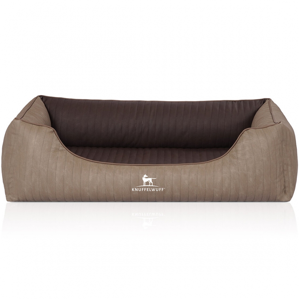 Bild 1 von Knuffelwuff orthopädisches Hundebett Outlander  Kunstleder  / (Größe) 105 x 75 cm / (Farbe) Natur/Braun
