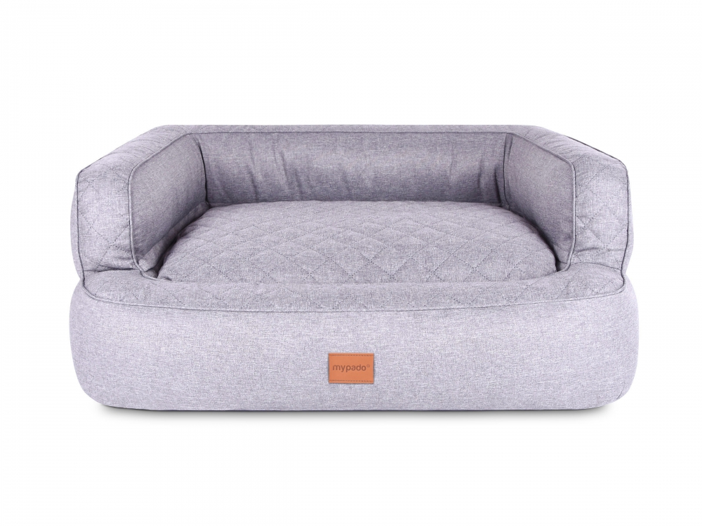 Bild 1 von mypado Neo Soft Hundebett  / (Größe) 110 x 90 cm / (Farbe) Silber / (Füllung) Orthopädisch: viscoelastische Schaustofflocken
