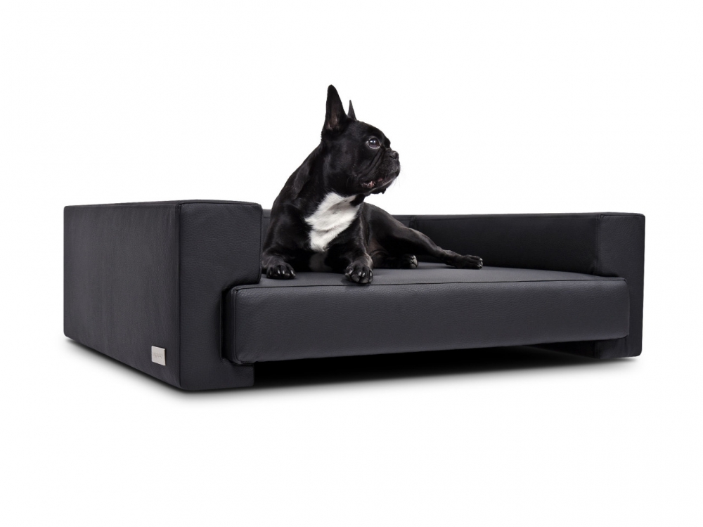 Bild 1 von mypado Boston Kunstleder-Premium Hundesofa  / (Größe) 105 x 85 cm / (Farbe) Schwarz / (Füllung) Orthopädisch: viscoelastischer Schaumstoff