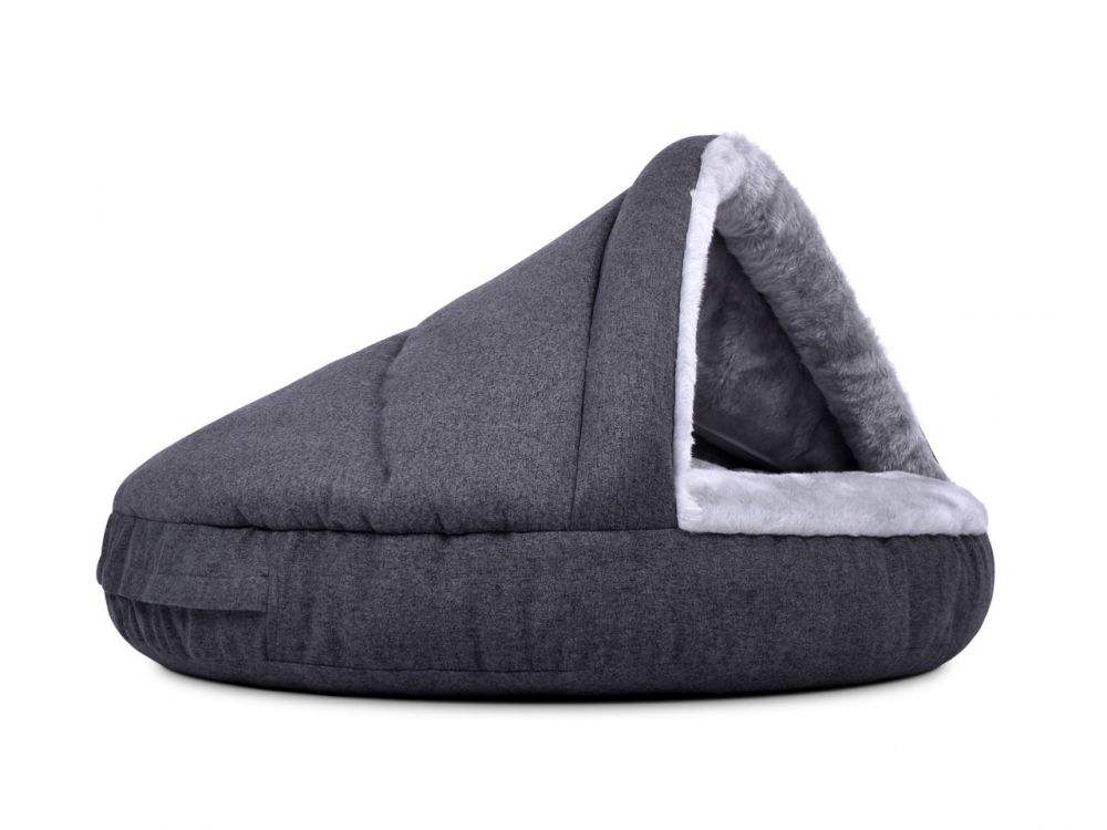 Bild 1 von mypado Shell Fake Fur Hundehöhle  / (Größe) Druchmesser 90 cm / (Farbe) Anthrazitsilber / (Füllung) Standard: laut Beschreibung