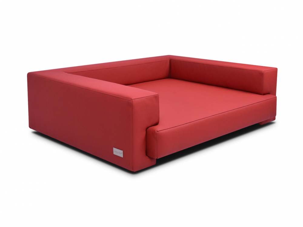 Bild 1 von mypado Boston Kunstleder-Premium Hundesofa  / (Größe) 90 x 70 cm / (Farbe) Rot / (Füllung) Standard: Kaltschaumstoff