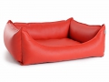 Hundebett Dreamcollection Kunstleder  / (Farbe) Rot / (Größe) 130 x 110 cm / (Füllung) Orthopädisch: viscoelastischer Schaumstoff