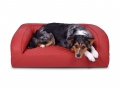 Hundebett Flo Select+ Kunstleder gesteppt  / (Größe) 110 x 90 / (Farbe) Rot / (Füllung) Standard: laut Beschreibung