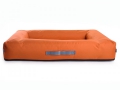 Hundebett Montreal Nylongewebe  / (Größe) 90 x 70 cm / (Farbe) Orange / (Füllung) Orthopädisch: viscoelastischer Schaumstoff